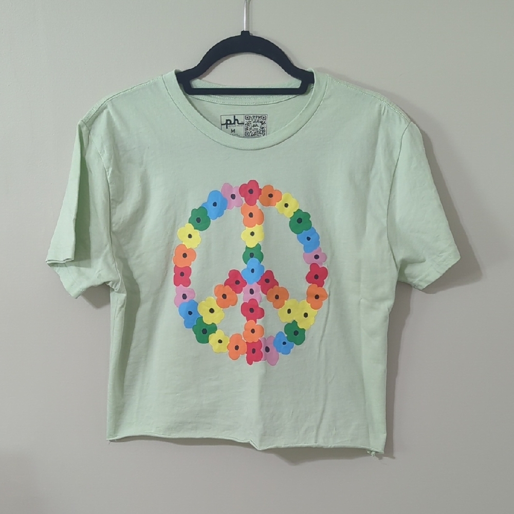 The Phluid Project Cropped Tee Shirt Size Medium